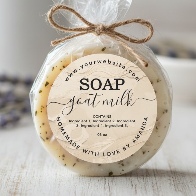  Cream color homemade goat milk soap label (Creator Uploaded)