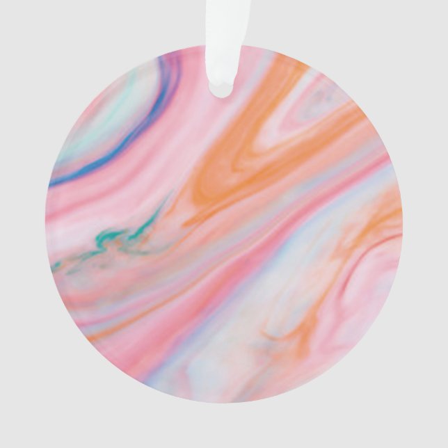  cream color  marble Acrylic Circle Ornamen Ornament (Front)