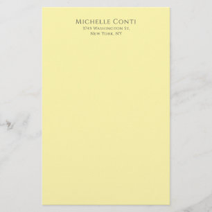 Cream Color Minimalist Plain Elegant Modern  Stationery