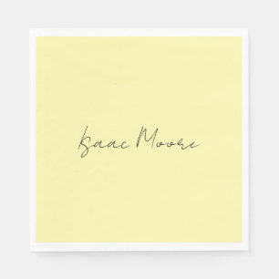 Cream Color Plain Elegant Script Calligraphy Name Napkins