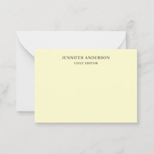 Cream Color Professional Modern Plain Minimalist Note Card