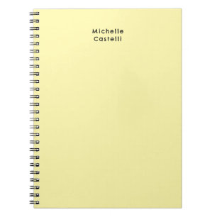 Cream Color Professional Unique Classic Your Name Notebook