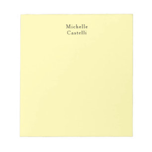 Cream Color Professional Unique Classic Your Name Notepad