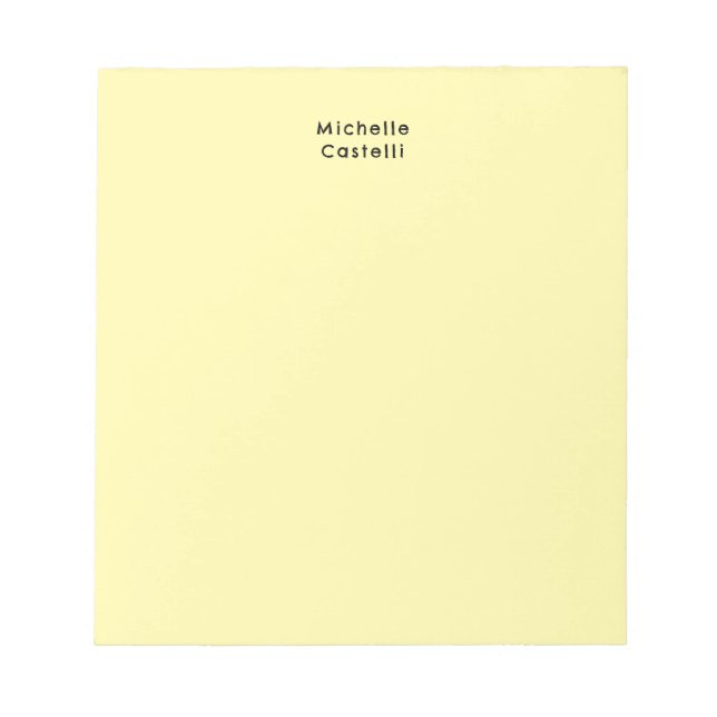 Cream Color Professional Unique Classic Your Name Notepad (Front)