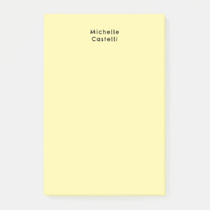Cream Color Professional Unique Classic Your Name Post-it Notes