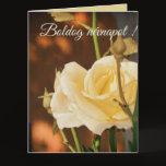  Cream  color rose photo  - Hungarian name day Card