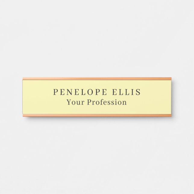 Cream Color Unique Original Classical Professional Door Sign (Front)