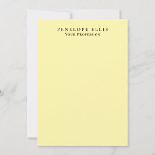 Cream Color Unique Original Classical Professional Note Card