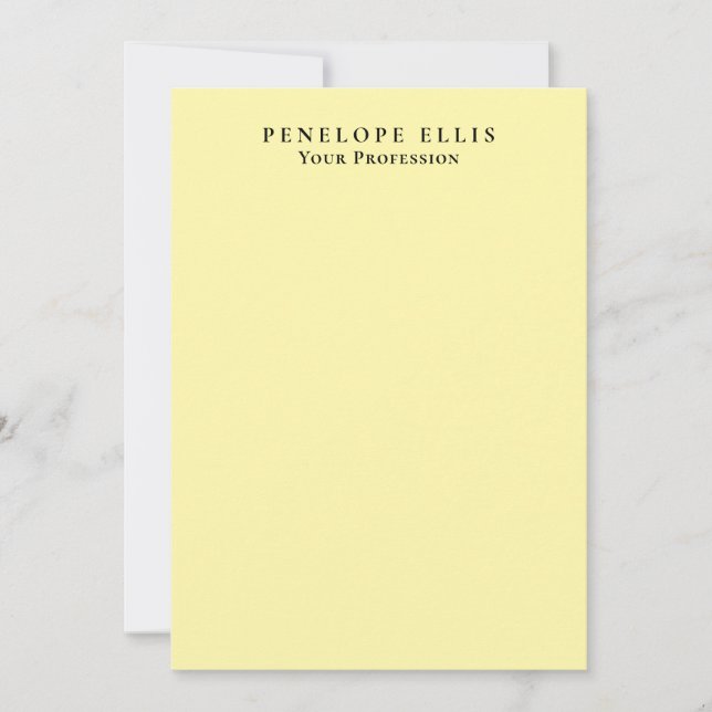 Cream Color Unique Original Classical Professional Note Card (Front)