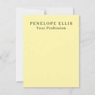 Cream Color Unique Original Classical Professional Note Card