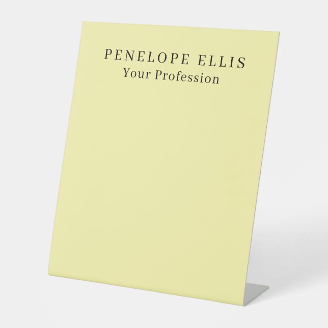 Cream Color Unique Original Classical Professional Pedestal Sign (Front)