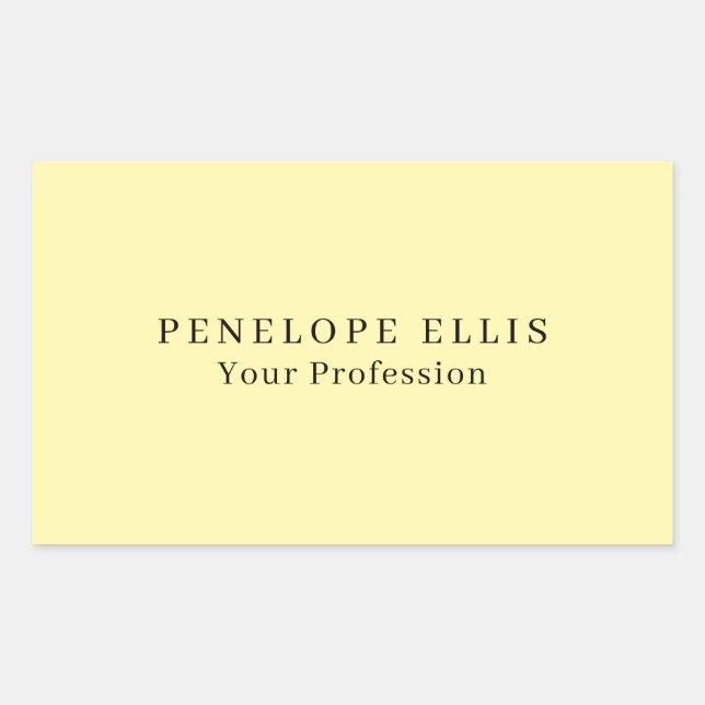 Cream Color Unique Original Classical Professional Rectangular Sticker (Front)