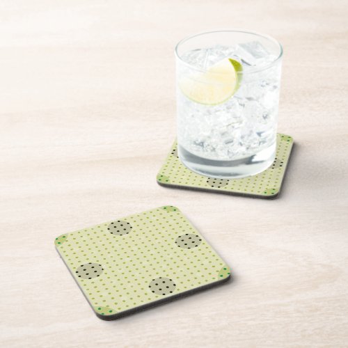 Cream Colored Abstract Polka Dots Dark g1 Beverage Coaster