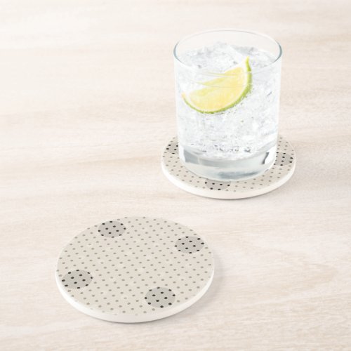 Cream Colored Abstract Polka Dots Dark g1 Coaster