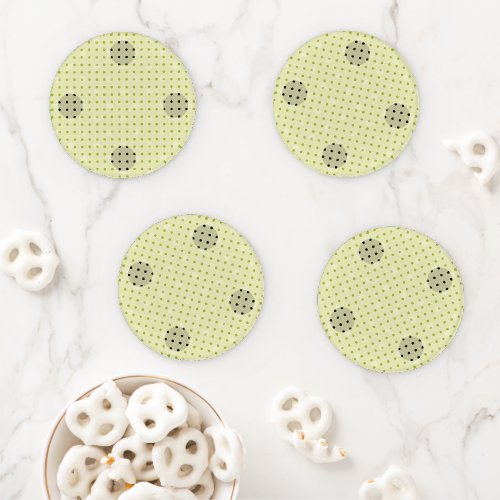 Cream Colored Abstract Polka Dots Dark g1 Coaster Set