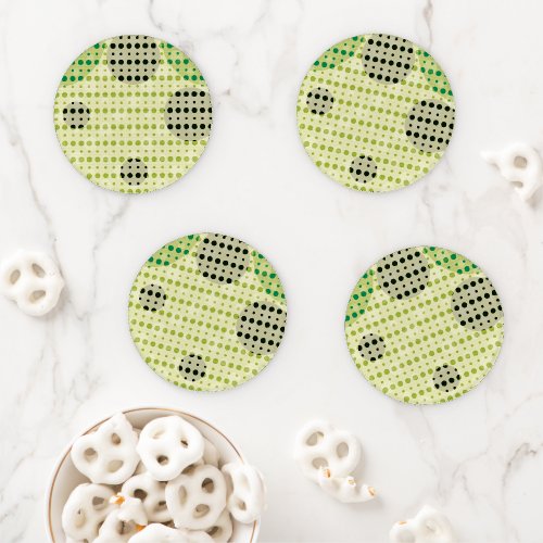 Cream Colored Abstract Polka Dots Dark g9 Coaster Set