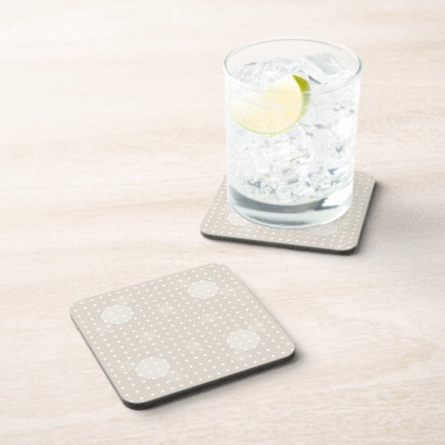 Cream Colored Abstract Polka Dots Light g1 Beverage Coaster