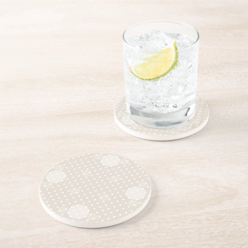 Cream Colored Abstract Polka Dots Light g1 Coaster