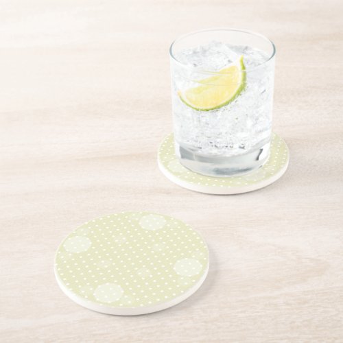 Cream Colored Abstract Polka Dots Light g1 Coaster