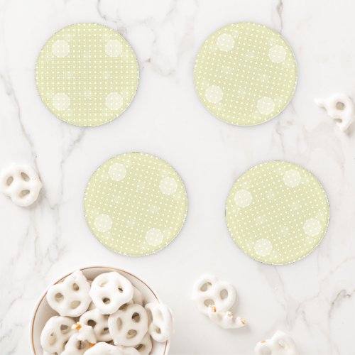 Cream Colored Abstract Polka Dots Light g1 Coaster Set