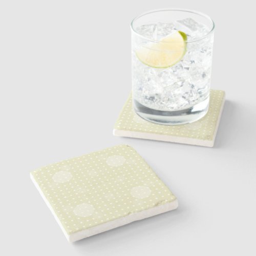 Cream Colored Abstract Polka Dots Light g1 Stone Coaster