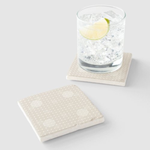 Cream Colored Abstract Polka Dots Light g1 Stone Coaster