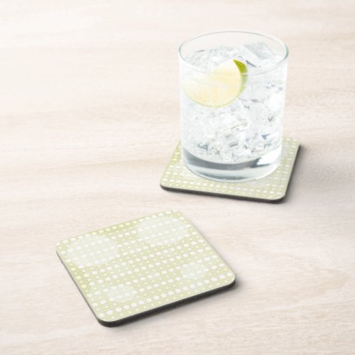 Cream Colored Abstract Polka Dots Light g9 Beverage Coaster