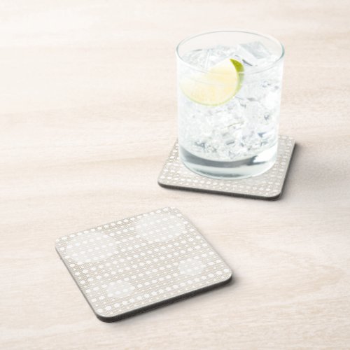 Cream Colored Abstract Polka Dots Light g9 Beverage Coaster