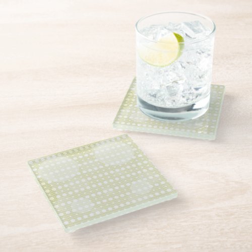 Cream Colored Abstract Polka Dots Light g9 Glass Coaster