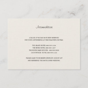 Cream colored Accommodations Card