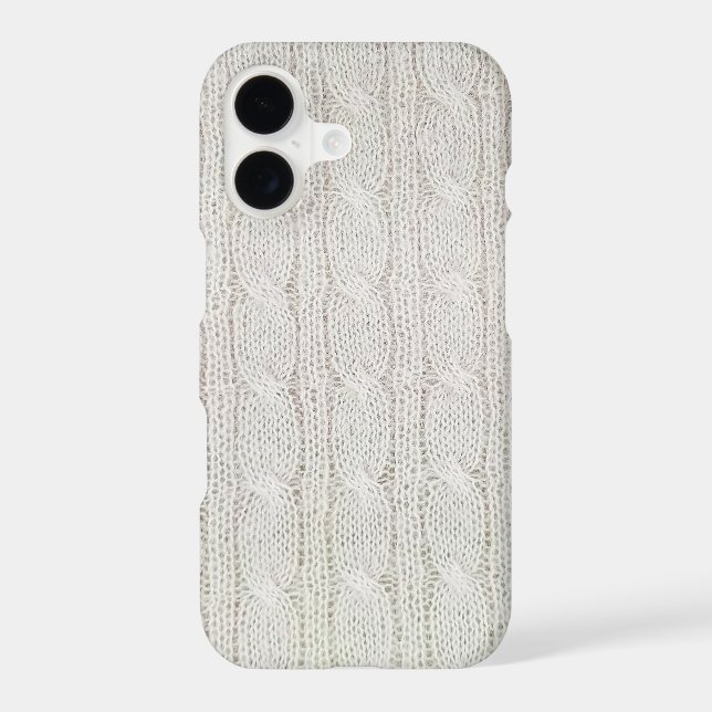 Cream Colored Cable Knit Pattern  Iphone Case (Back)