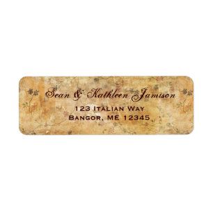 Cream colored flower address labels
