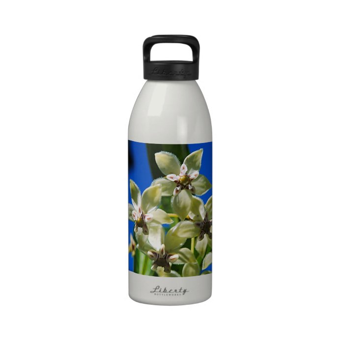Cream Colored Flowers Against A Blue Sky Water Bottle