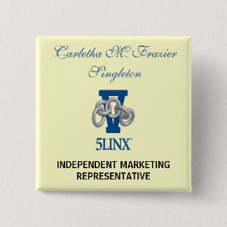 Cream-Colored Name Badge Pinback Button