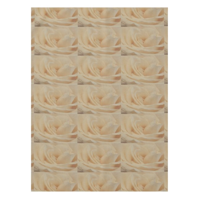 Cream Colored Rose Closeup Tablecloth (Front)