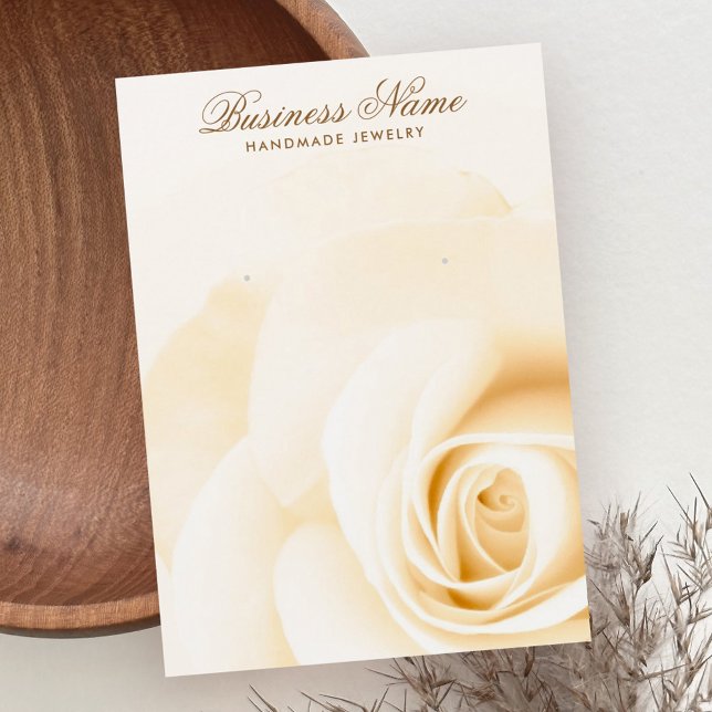 Cream colored rose elegant earring display cards (Creator Uploaded)