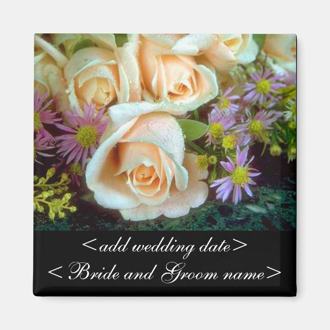 Cream Colored Roses Magnet (Front)