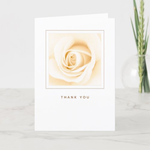 Cream colored thank you elegant minimal folded card
