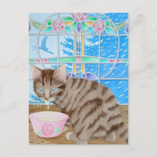 Cream covered whiskers! postcard