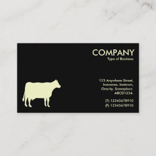Cream Cow Symbol - Black Business Card