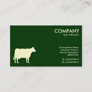 Cream Cow Symbol - Dark Green 003300 Business Card