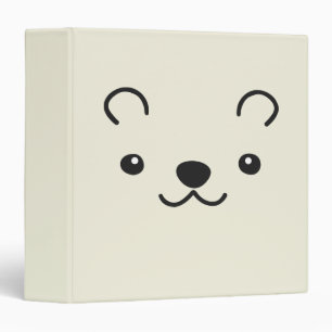 Cream Cute Pet Face Illustration Minimalist Kid 3 Ring Binder
