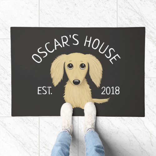 Cream Dachshund  Cute Wiener Dog Lovers Custom Doormat