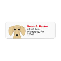 Cream Dachshund | Wiener Dog Return Address Labels
