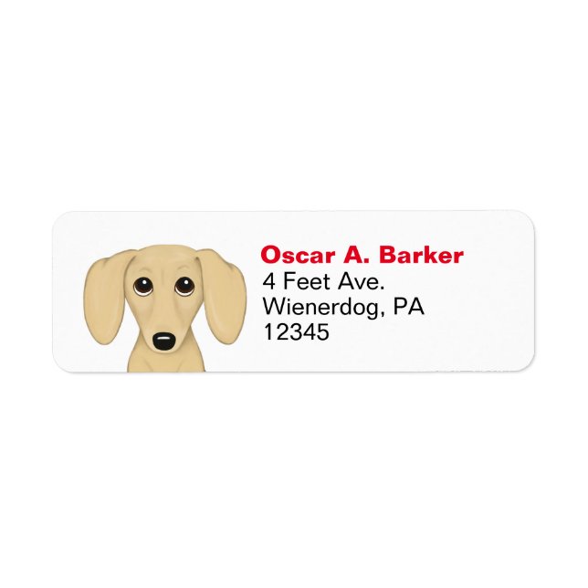 Cream Dachshund | Wiener Dog Return Address Labels (Front)