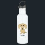 Cream Dachshund with Custom Text Stainless Steel Water Bottle<br><div class="desc">Wiener Dog Lover's Water Bottle</div>