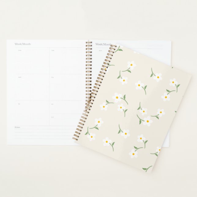 Cream Daisy Daily Planner |Botanical Organization  (Display)