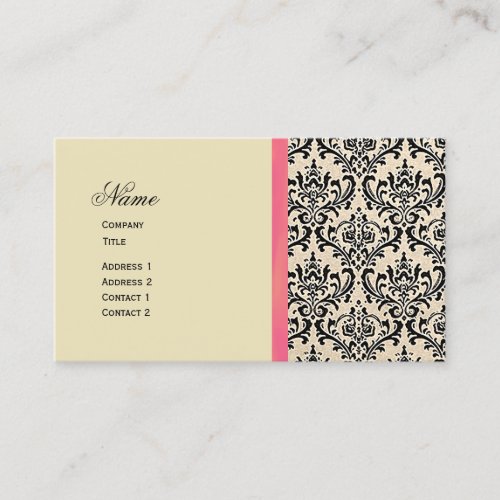 Cream Damask ~ Business Cards