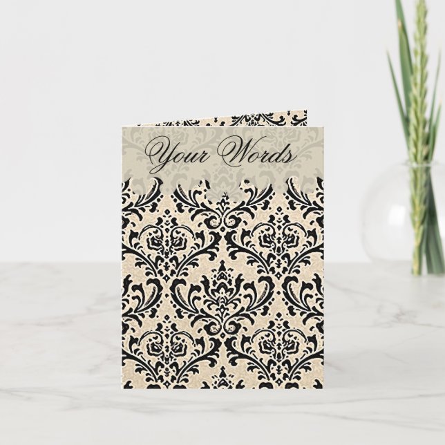 Cream Damask ~ Card / Invitations (Front)