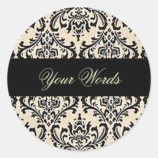 Cream Damask ~ Stickers (Front)
